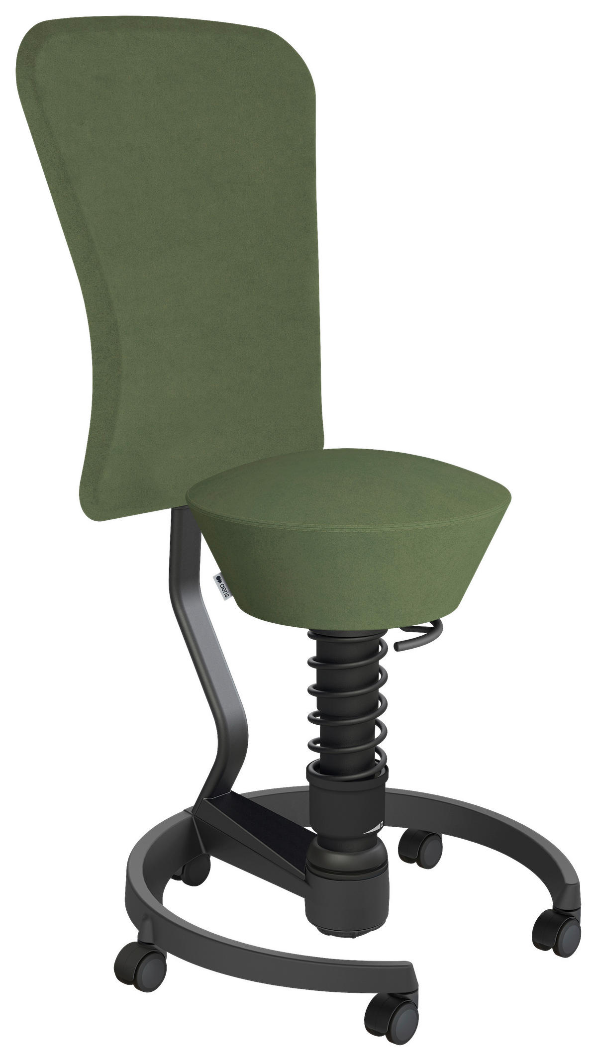 BÜROHOCKER   Grün, Schwarz  - Schwarz/Grün, Basics, Kunststoff/Textil (55/105,115/55cm) - Aeris