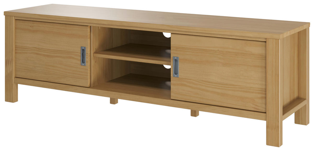 NÍZKA KOMODA, borovica, prírodná farba, 150/47/40 cm - prírodná farba/strieborná, Konventionell, kov/drevo (150/47/40cm) - Livetastic