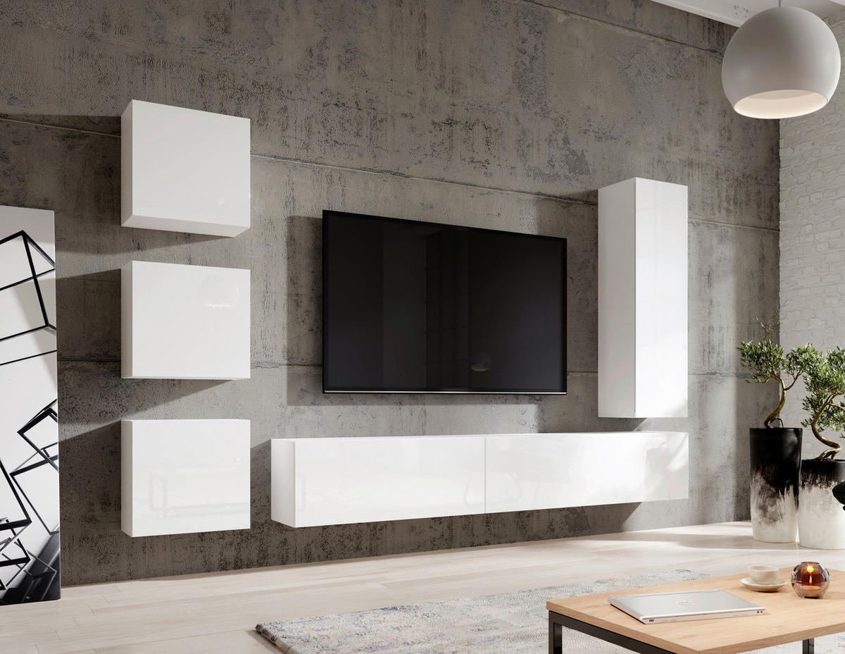 LOWBOARD  in 140/40/38 cm  - Weiß Hochglanz/Weiß, Design, Holzwerkstoff (140/40/38cm) - Livetastic