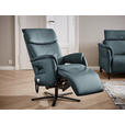 RELAXSESSEL Echtleder    - Graublau/Schwarz, Design, Leder/Metall (70/115-119/85cm) - Dieter Knoll