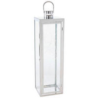 LATERNE - Klar/Edelstahlfarben, Basics, Glas/Metall (21/70/20cm) - Ambia Home