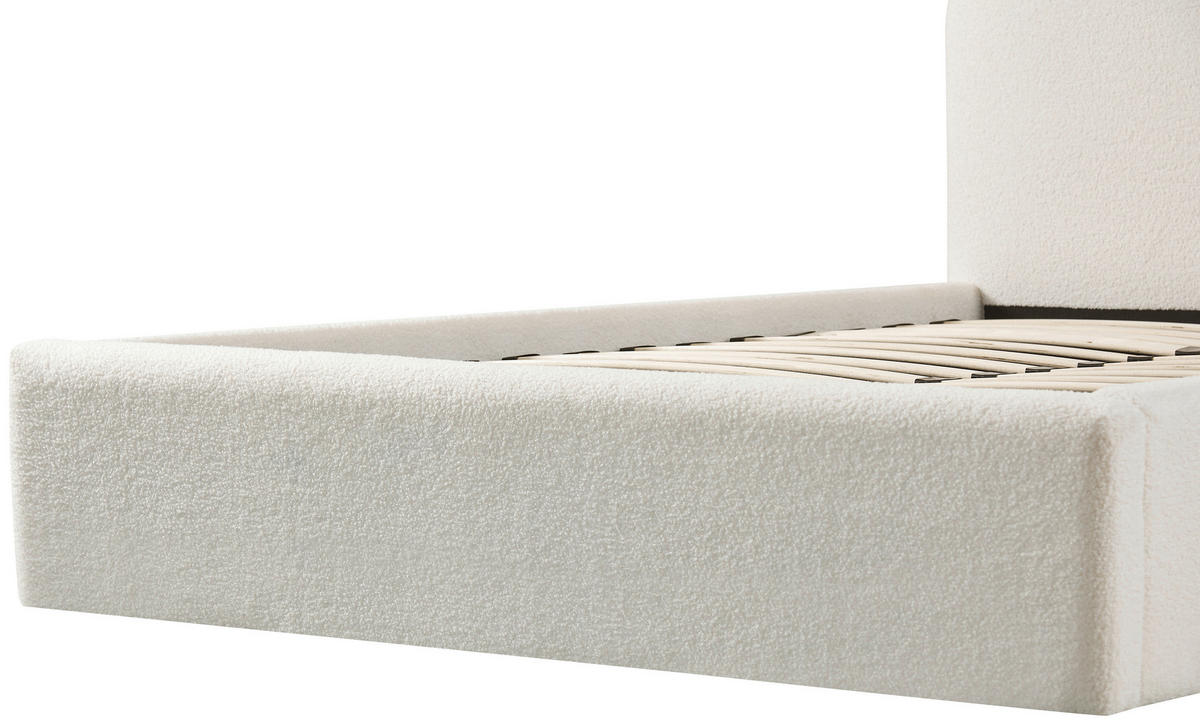 POLSTERBETT Lattenrost, Bettkasten Creme 140/200 cm  - Creme/Schwarz, MODERN, Holz/Kunststoff (140/200cm) - Livetastic