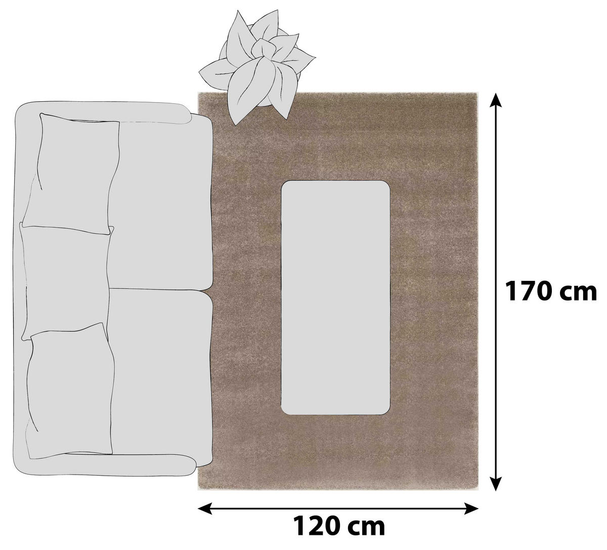 HOCHFLORTEPPICH 120/170 cm Bellevue Beige  - Beige, Basics, Textil (120/170cm) - Novel