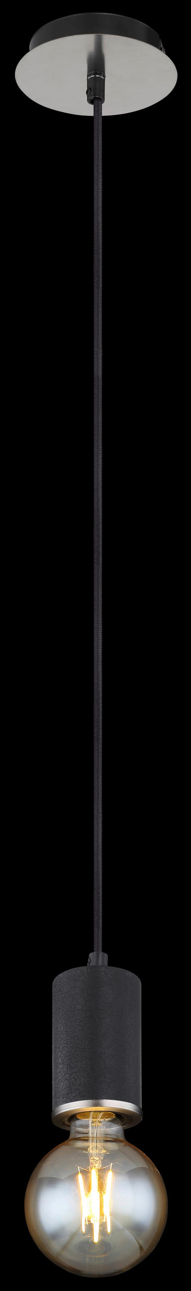 HÄNGELEUCHTE 12/160 cm   - Schwarz, Basics, Holz/Metall (12/160cm) - Globo