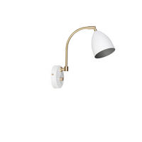 VÄGGLAMPA Deluxe 10,5/22,7/28,3 cm   - vit/mässingsfärgad, Klassisk, metall (10,5/22,7/28,3cm) - Belid