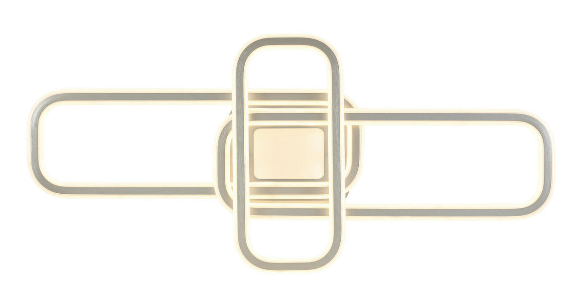 LED-DECKENLEUCHTE Etamin 103/46/11 cm   - Alufarben/Weiß, Design, Kunststoff/Metall (103/46/11cm) - Novel