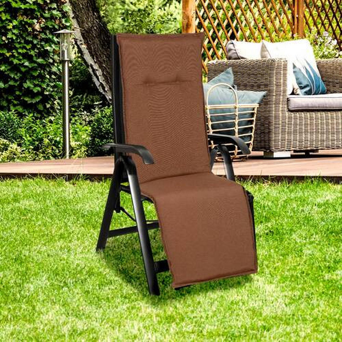 RELAXSESSELAUFLAGE in Sandfarben Uni  - Sandfarben, Basics, Textil (170/46/8cm) - Gardenson