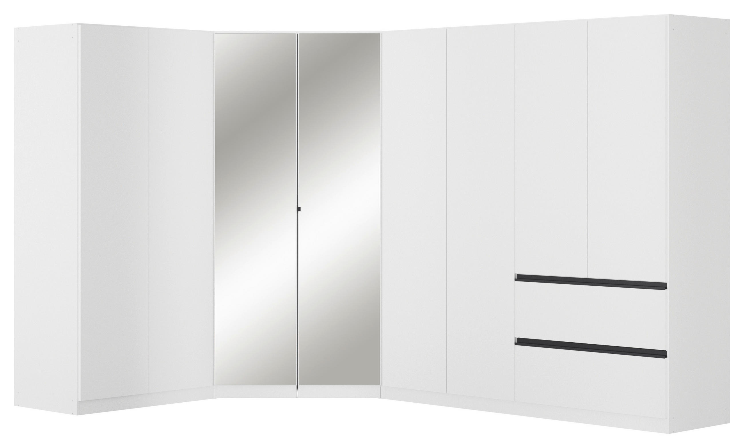ECKKLEIDERSCHRANK 208/197/298 cm Weiß  - Chromfarben/Weiß, MODERN, Holzwerkstoff (208/197/298cm) - Rauch Möbel