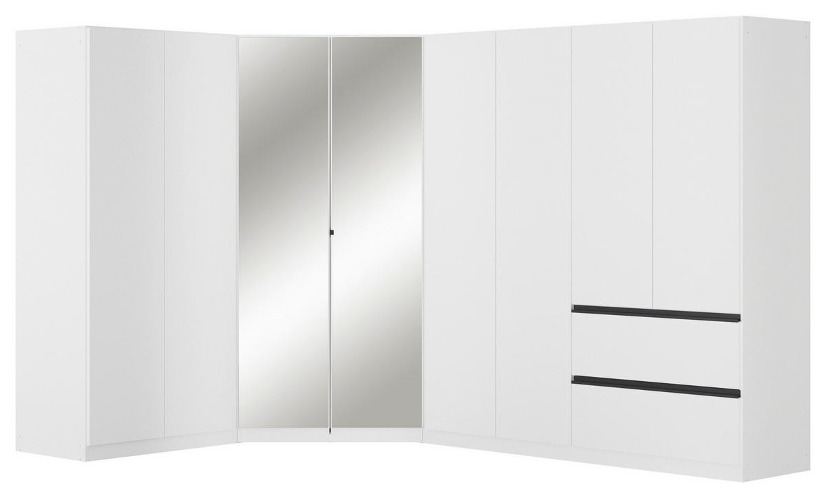 ECKKLEIDERSCHRANK 208/197/298 cm  - Chromfarben/Weiss, Modern, Holzwerkstoff (208/197/298cm) - Rauch Möbel
