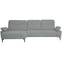 ECKSOFA in Chenille, Flachgewebe Pastellblau  165/318 cm  - Pastellblau/Schwarz, Design, Textil/Metall (165/318cm) - Xora
