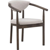 STOL MED ARMSTÖD bouclé  - beige/mörkbrun, Design, trä/textil (58,7/76,5/56cm) - Best Price