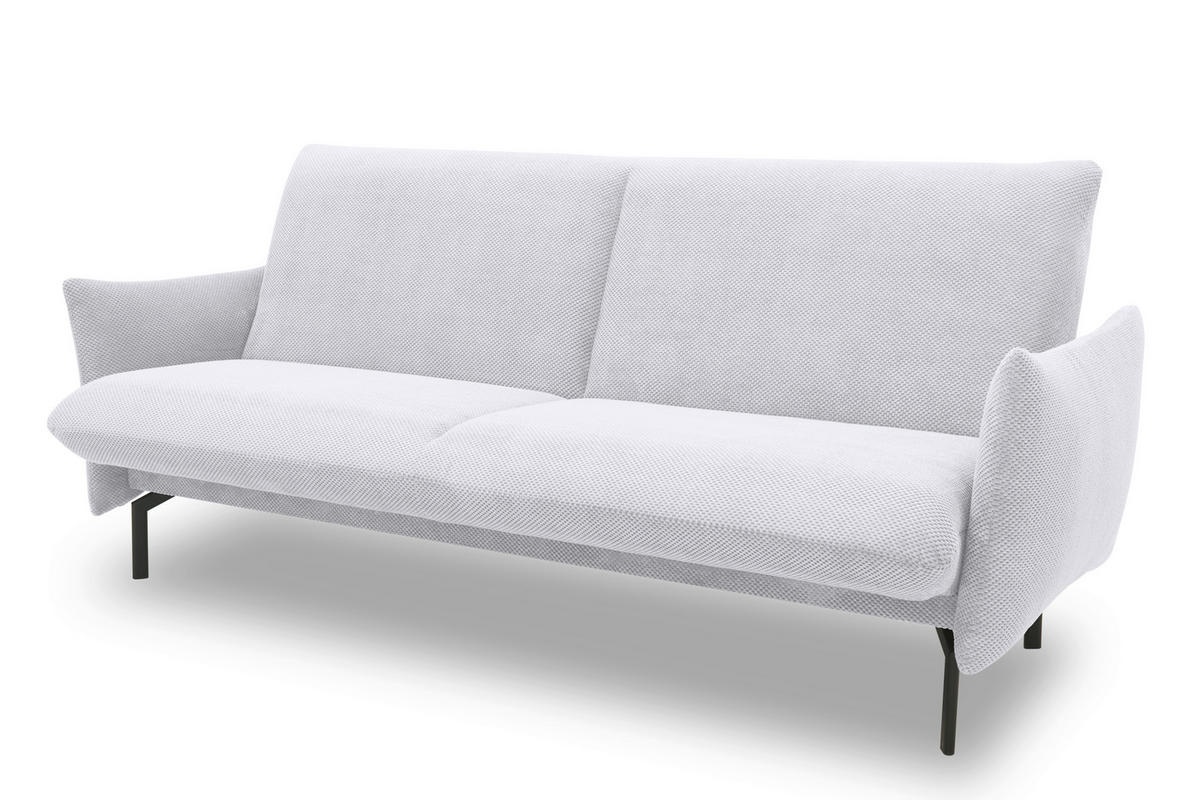 SCHLAFSOFA in Mikrofaser Silberfarben  - Silberfarben/Schwarz, Design, Textil/Metall (234/102/95cm) - MID.YOU