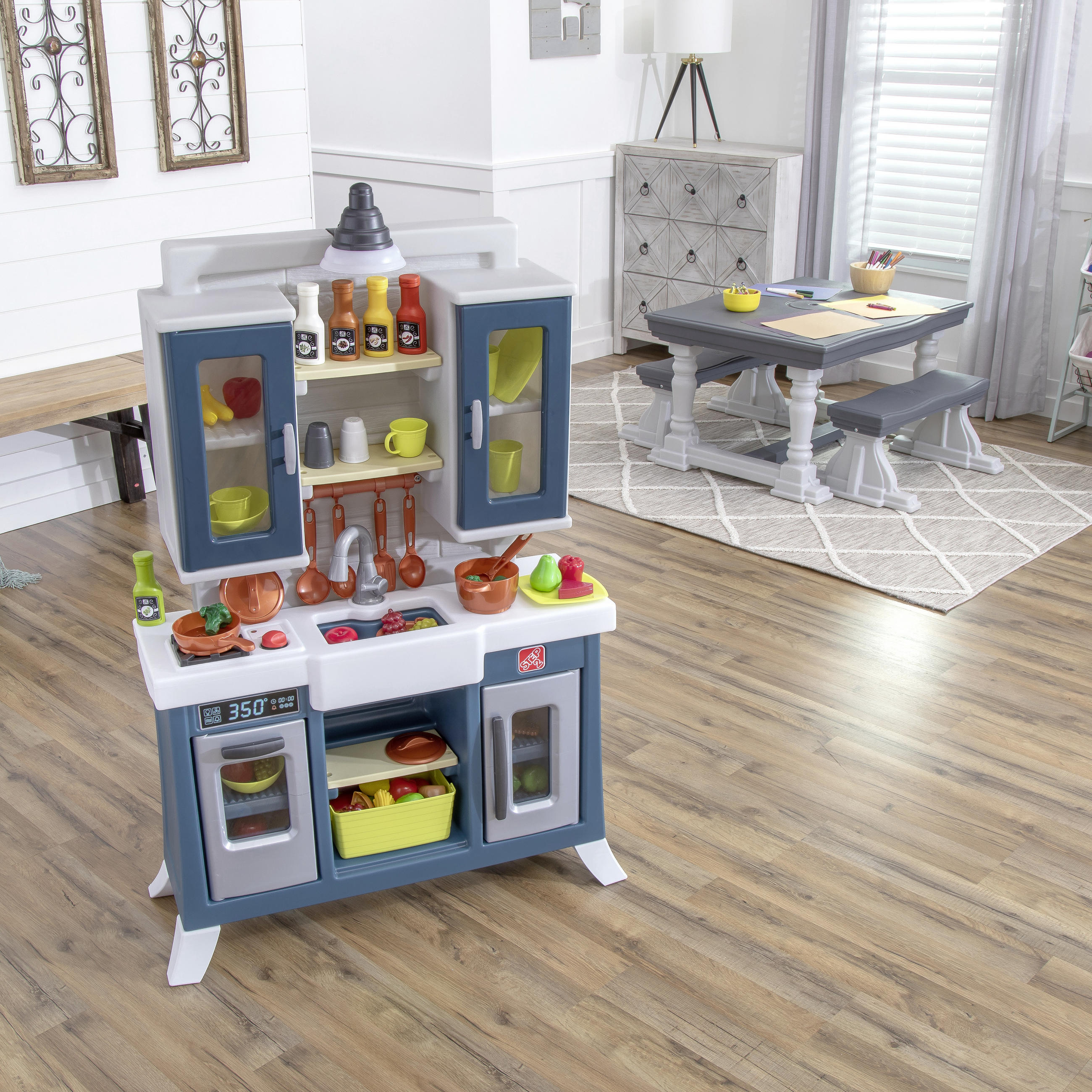 KINDERKÜCHE - Blau/Weiß, Basics, Kunststoff (76,2/121,9/27,9cm) - Ambia Garden