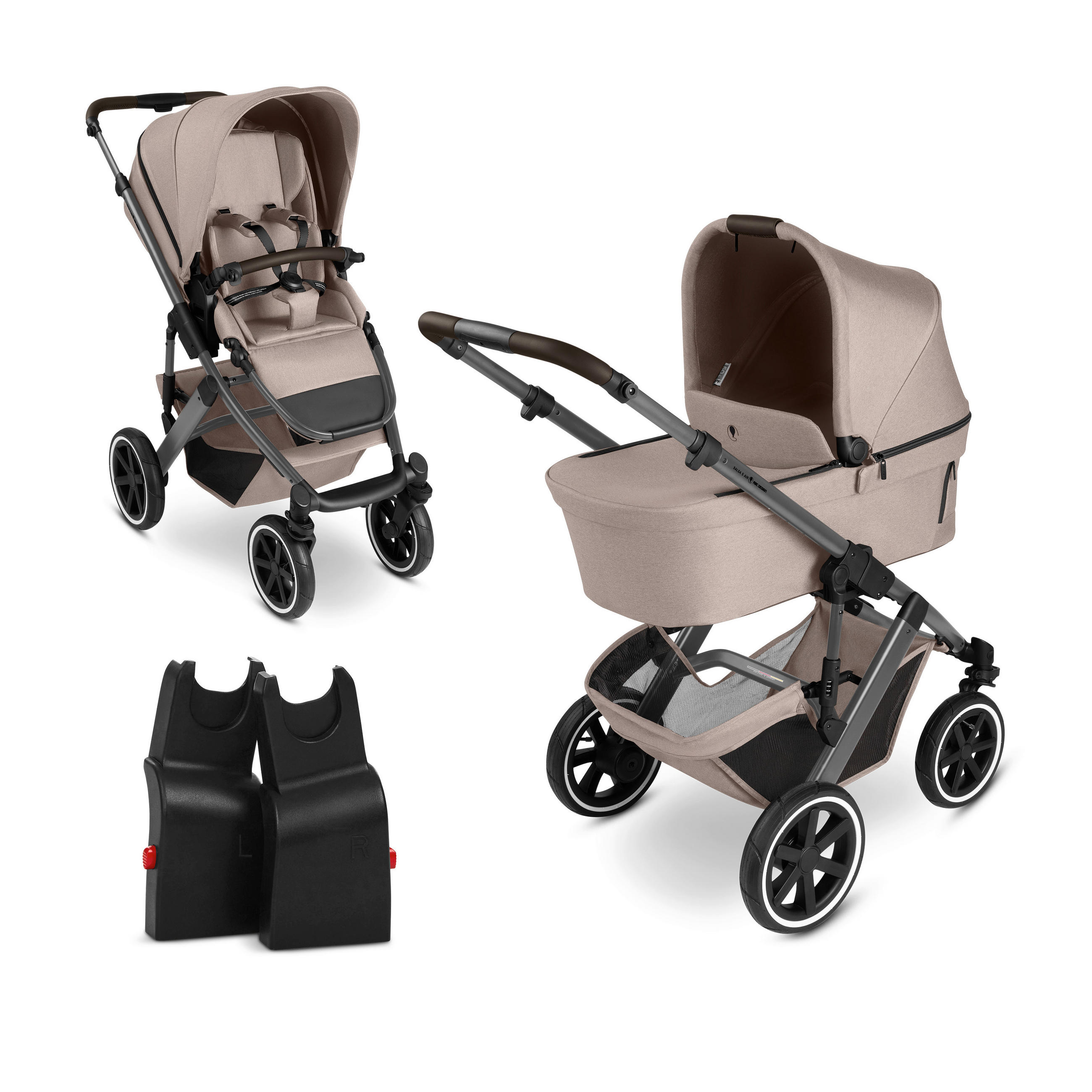 KOMBIKINDERWAGEN Salsa 5 Air  - Beigebraun/Schwarz, Basics, Textil/Metall (63/118/95.5cm) - ABC Design