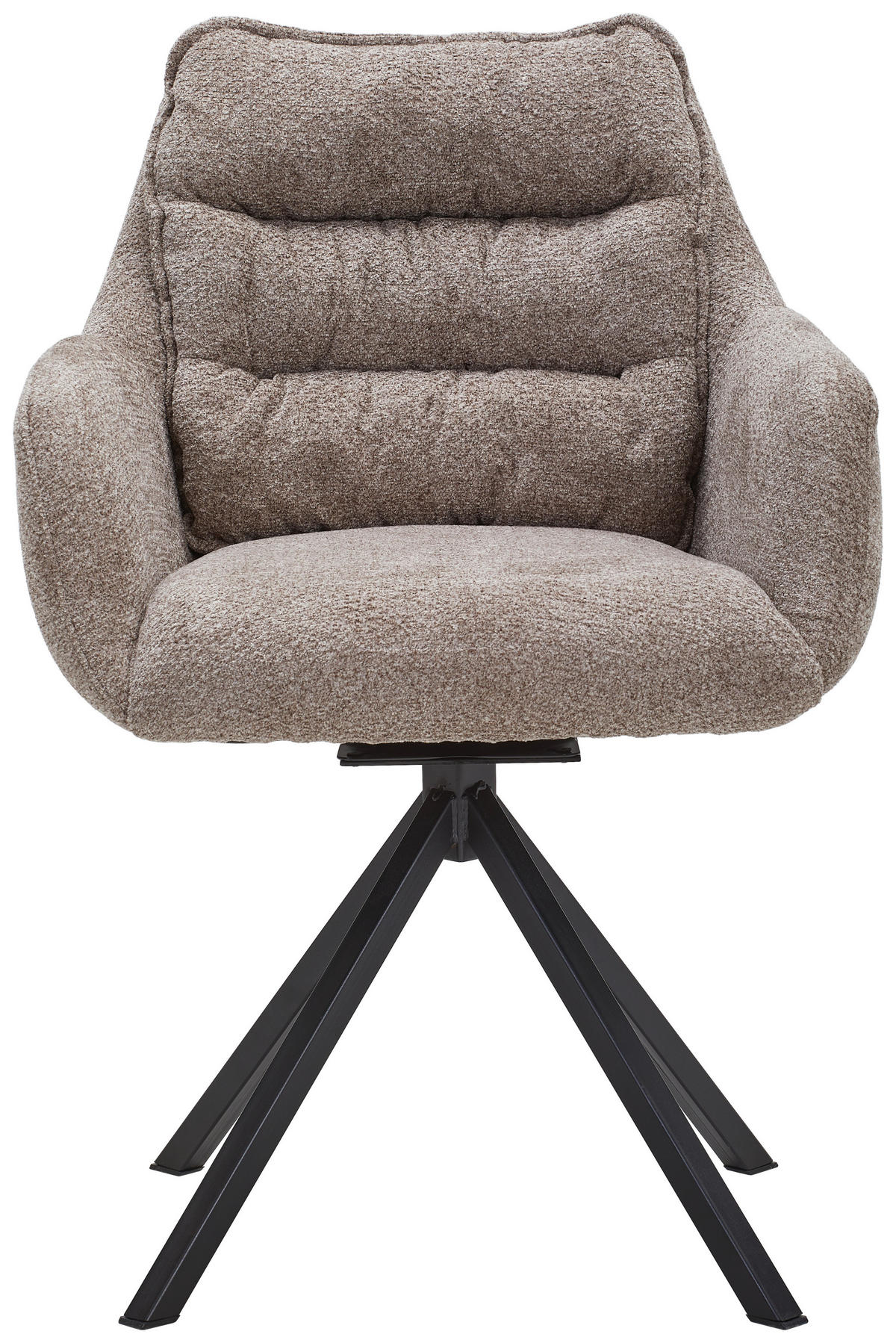 ARMLEHNSTUHL  in Stahl Chenille  - Taupe/Schwarz, KONVENTIONELL, Textil/Metall (59/86/69,5cm) - Linea Natura