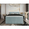 BOXSPRINGBETT 160/200 cm  in Hellblau  - Schwarz/Hellblau, KONVENTIONELL, Kunststoff/Textil (160/200cm) - Carryhome