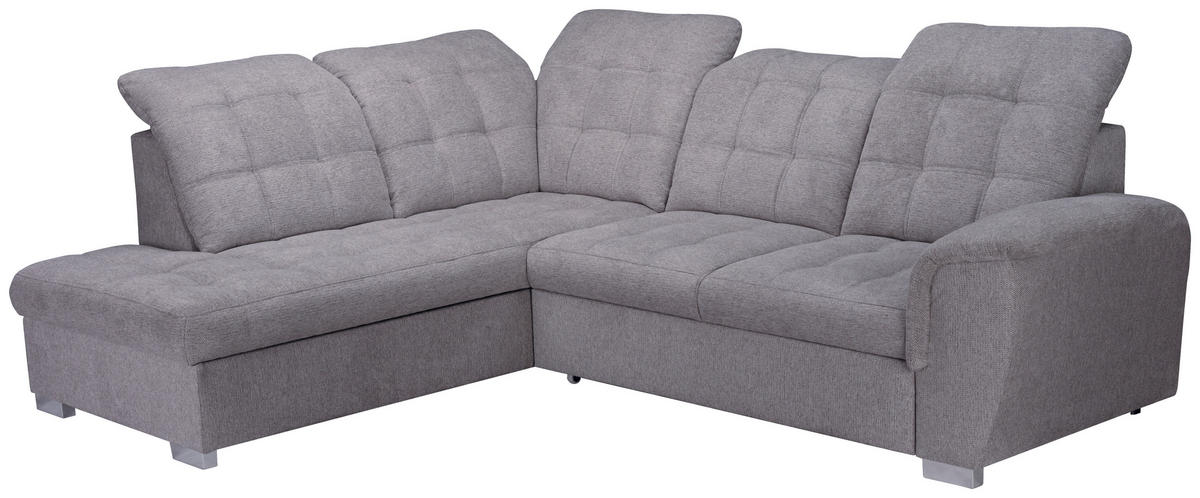 ECKSOFA Dunkelbraun Chenille  - Chromfarben/Dunkelbraun, KONVENTIONELL, Kunststoff/Textil (205/260cm) - Carryhome