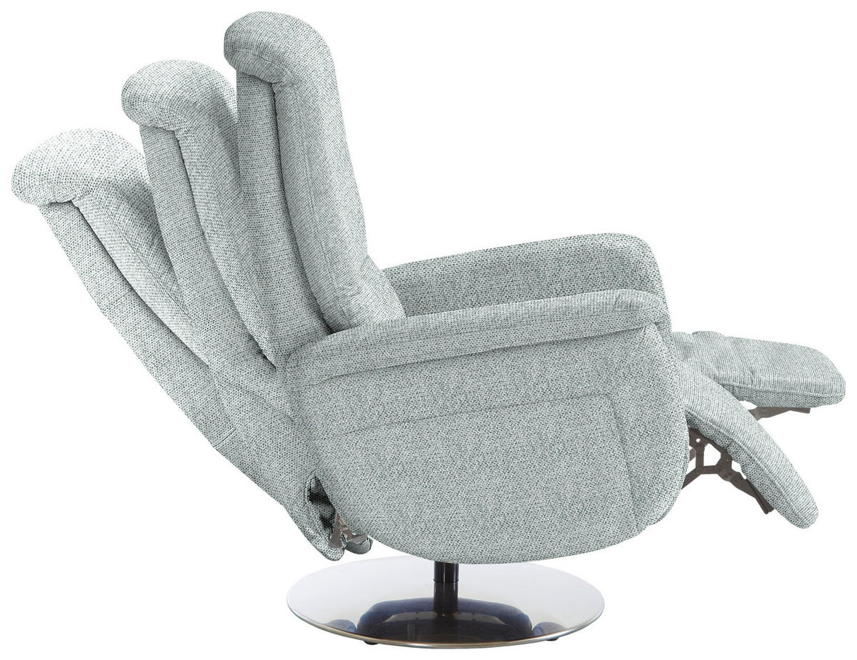 RELAXSESSEL in Textil Hellgrau  - Edelstahlfarben/Hellgrau, KONVENTIONELL, Textil/Metall (79/112/94cm) - Beldomo Premium