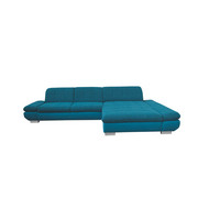 SEDEŽNA GARNITURA turkizna tekstil - turkizna/krom, Design, umetna masa/tekstil (341/204cm) - Xora