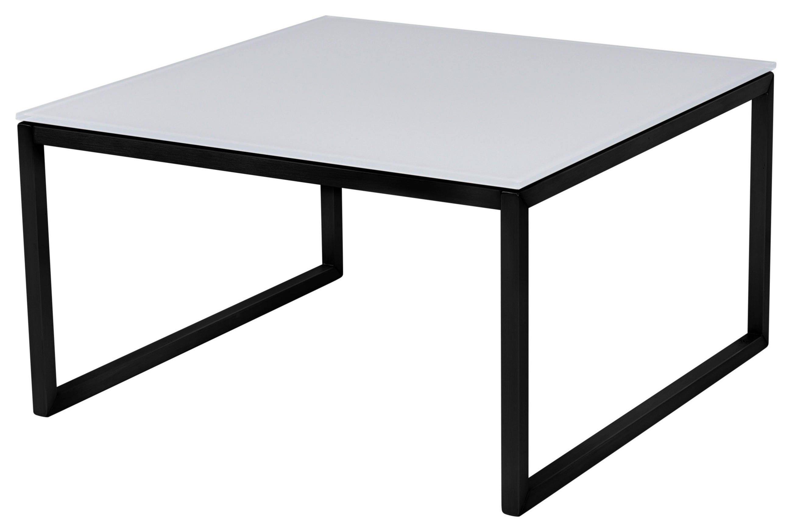 COUCHTISCH in Metall, Glas 40/40/35 cm  - Schwarz, Konventionell, Glas/Metall (40/40/35cm)
