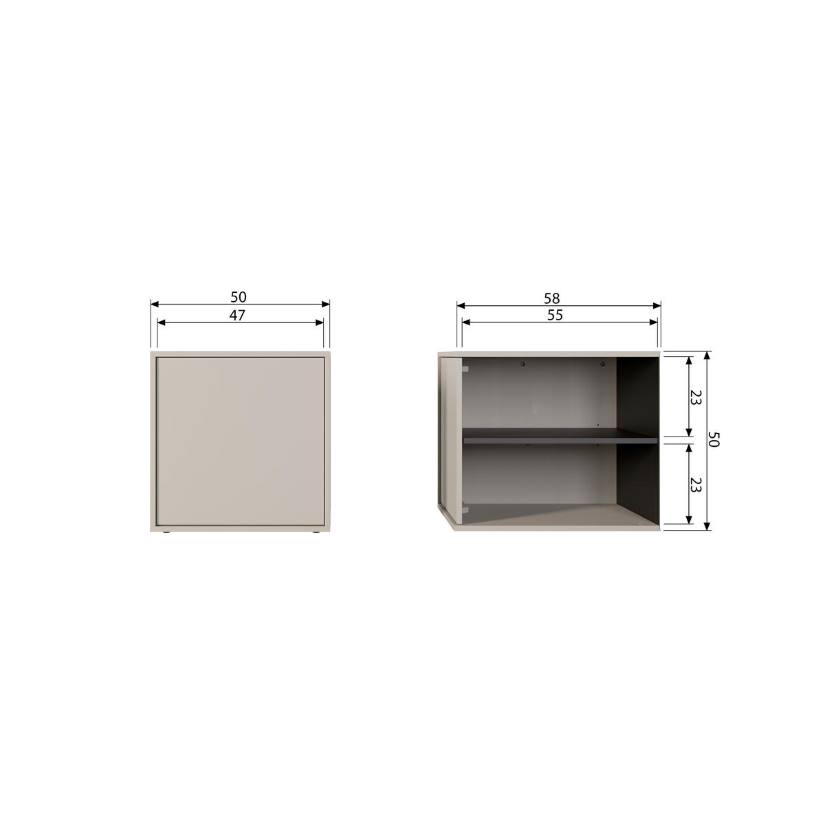 SITZBANK 50/50/58 cm Grau Kiefer massiv  - Grau, Design, Holz (50/50/58cm) - Livetastic