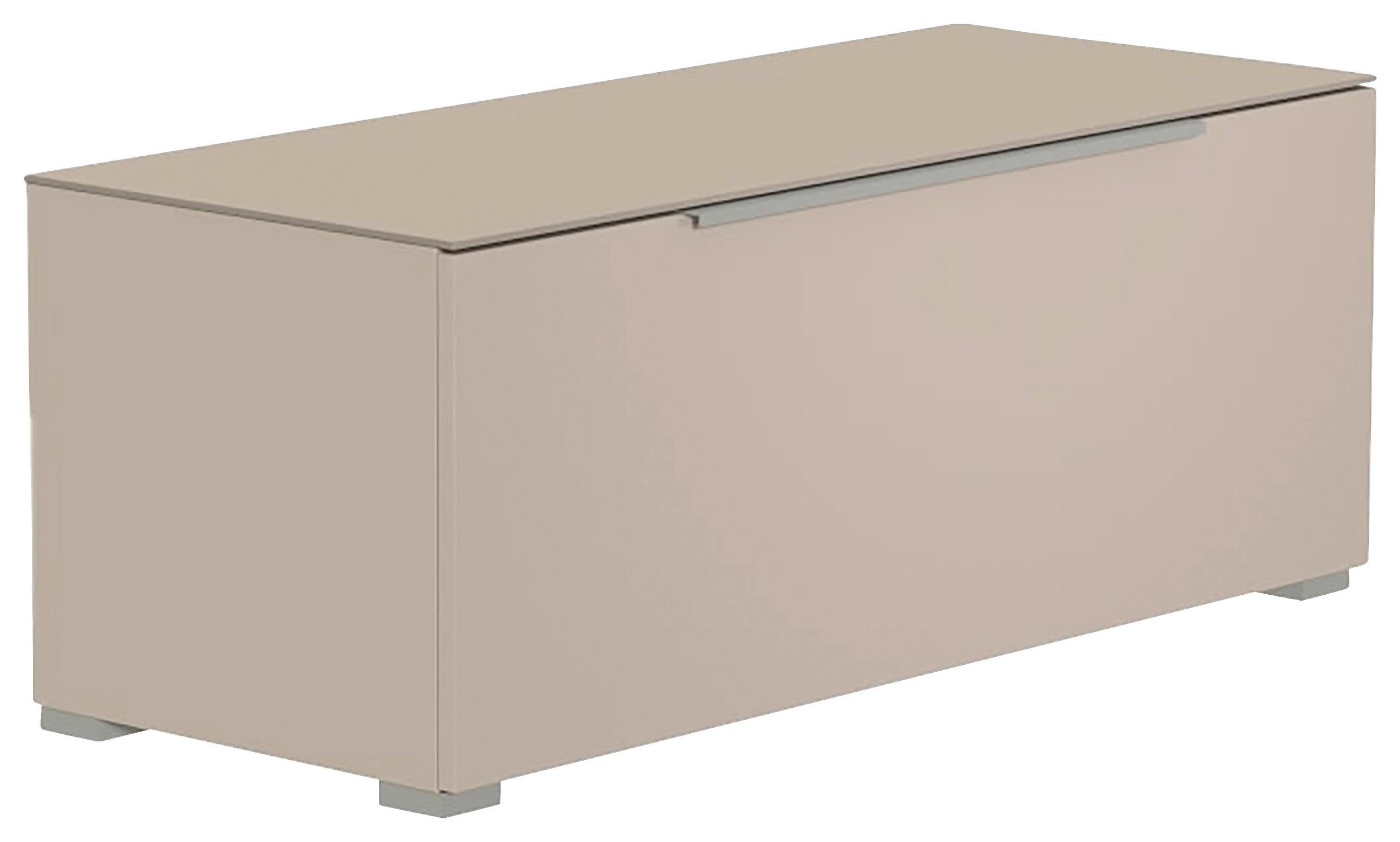 LOWBOARD Alufarben, Sandfarben  110/58/45 cm  - Sandfarben/Alufarben, Design, Glas/Holzwerkstoff (110/58/45cm) - Moderano