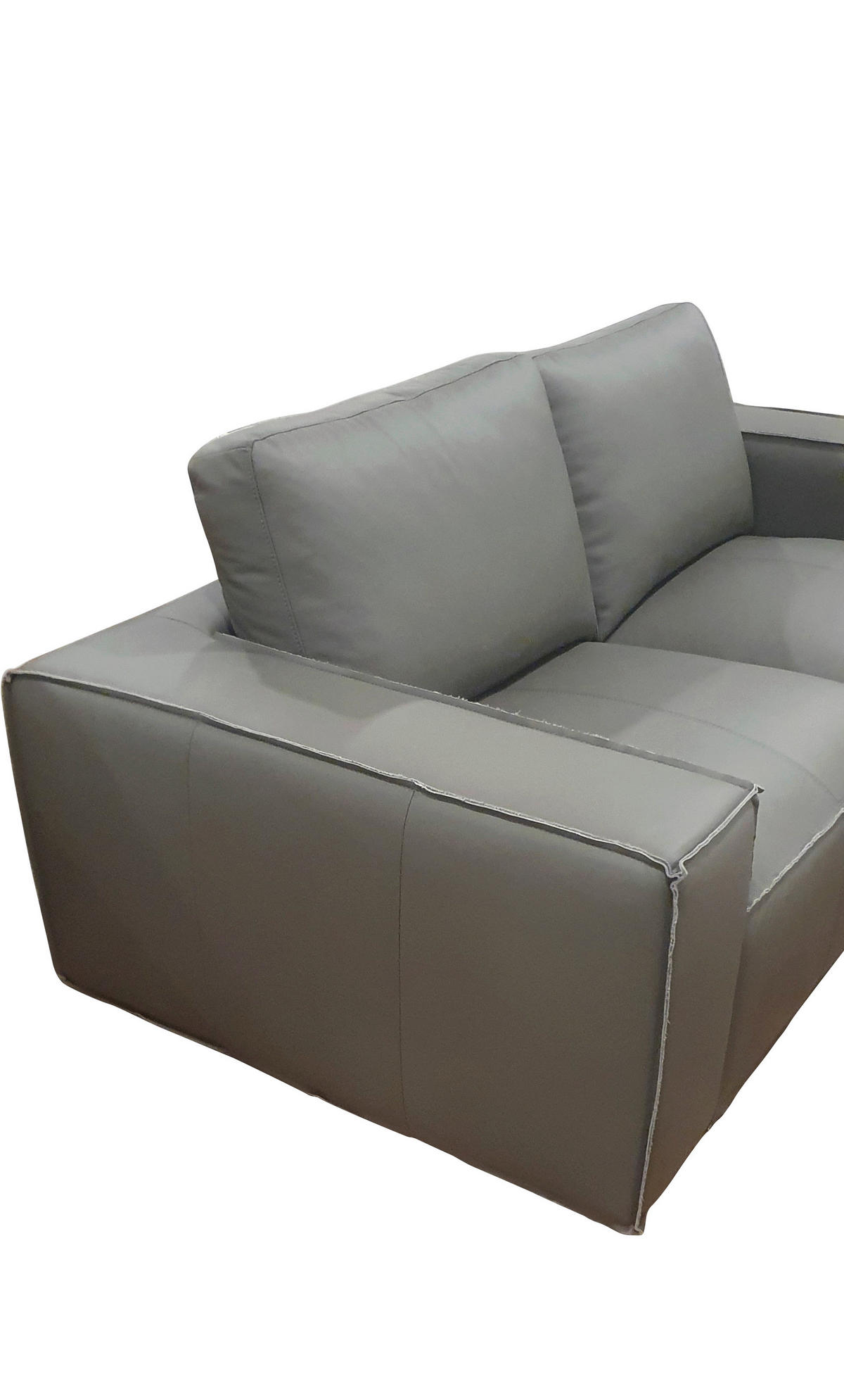 3-SITZER-SOFA VIVO Echtleder Anthrazit  - Anthrazit/Schwarz, Design, Leder/Kunststoff (236/76/96cm) - MID.YOU