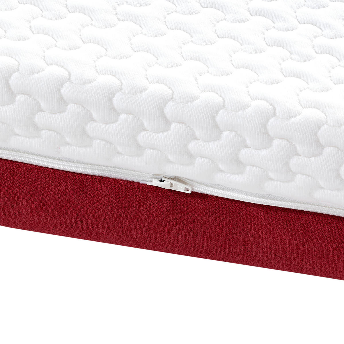 Taschenfederkernmatratze 90/200 cm, Höhe ca.: 17,5 cm, H2 = mittel, 7-Zonen - Rot/Weiß, Textil (90/200cm) - Primatex