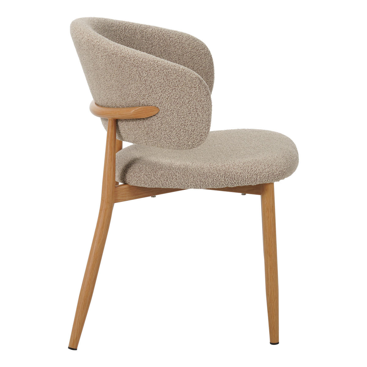 STUHL-SET 2 Stück  in Stahl Bouclé  - Sandfarben, MODERN, Textil/Metall (54/79/54cm) - Livetastic