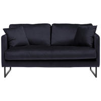 2-SITZER-SOFA  in Samt Schwarz  - Schwarz, Design, Textil/Metall (150/78/84cm) - Carryhome