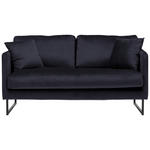 2-SITZER-SOFA Samt Schwarz  - Schwarz, Design, Textil/Metall (150/78/84cm) - Carryhome