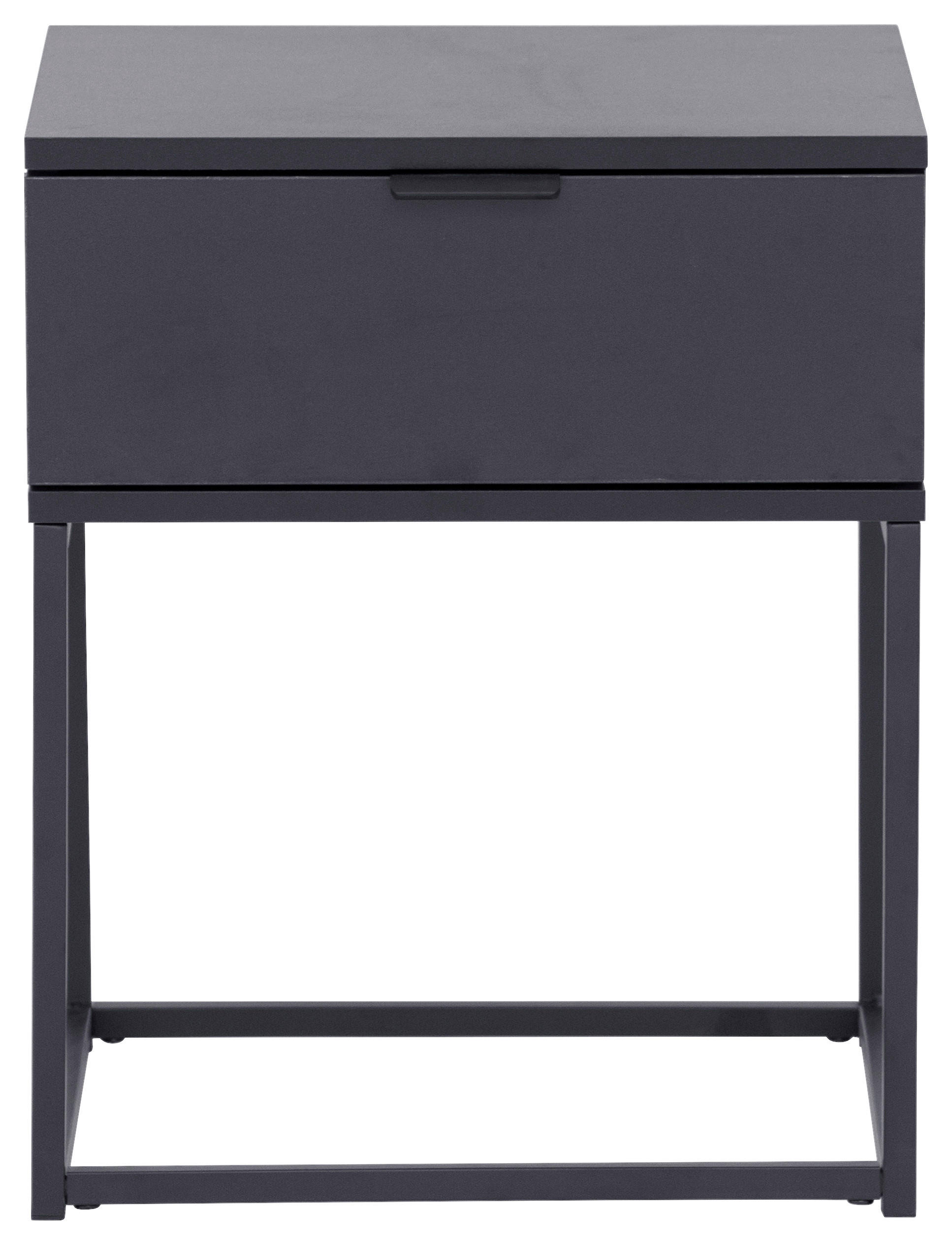 NACHTSCHRANK 42,5/52/38,5 cm  - Schwarz, KONVENTIONELL, Holzwerkstoff/Metall (42,5/52/38,5cm) - Boxxx