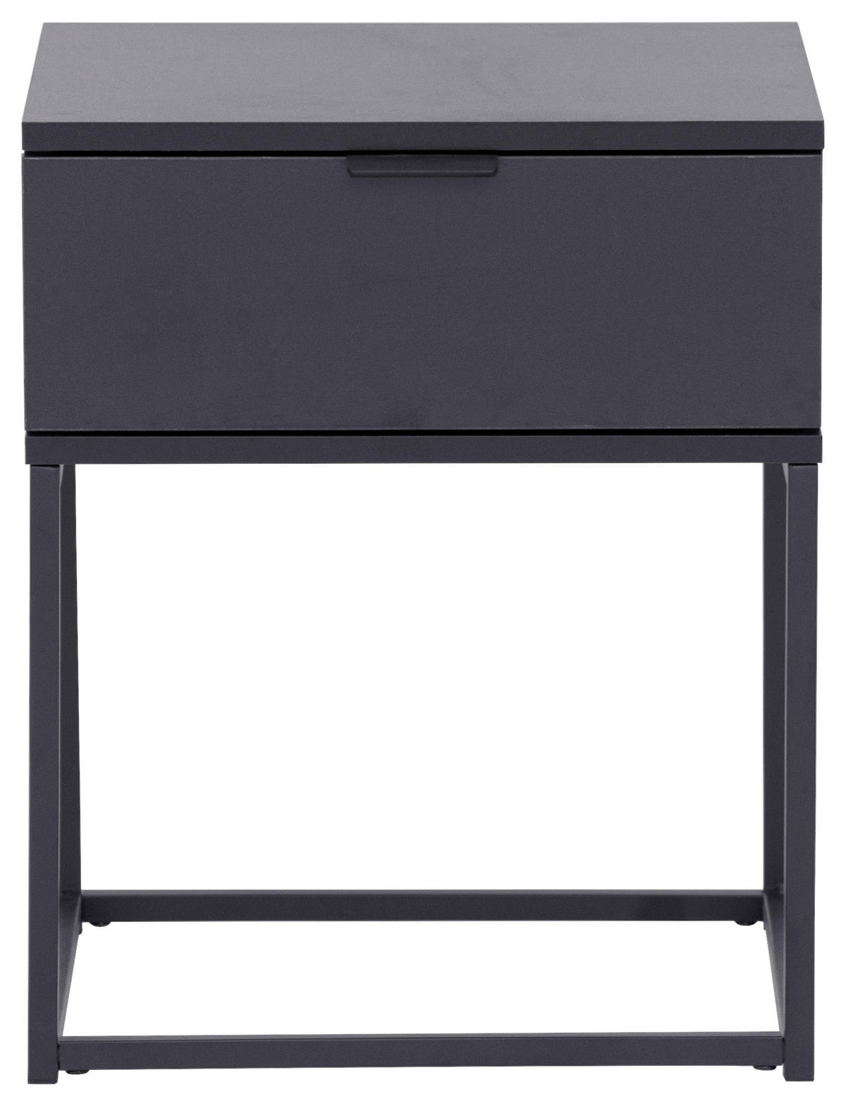 NACHTSCHRANK 42,5/52/38,5 cm  - Schwarz, KONVENTIONELL, Holzwerkstoff/Metall (42,5/52/38,5cm) - Boxxx