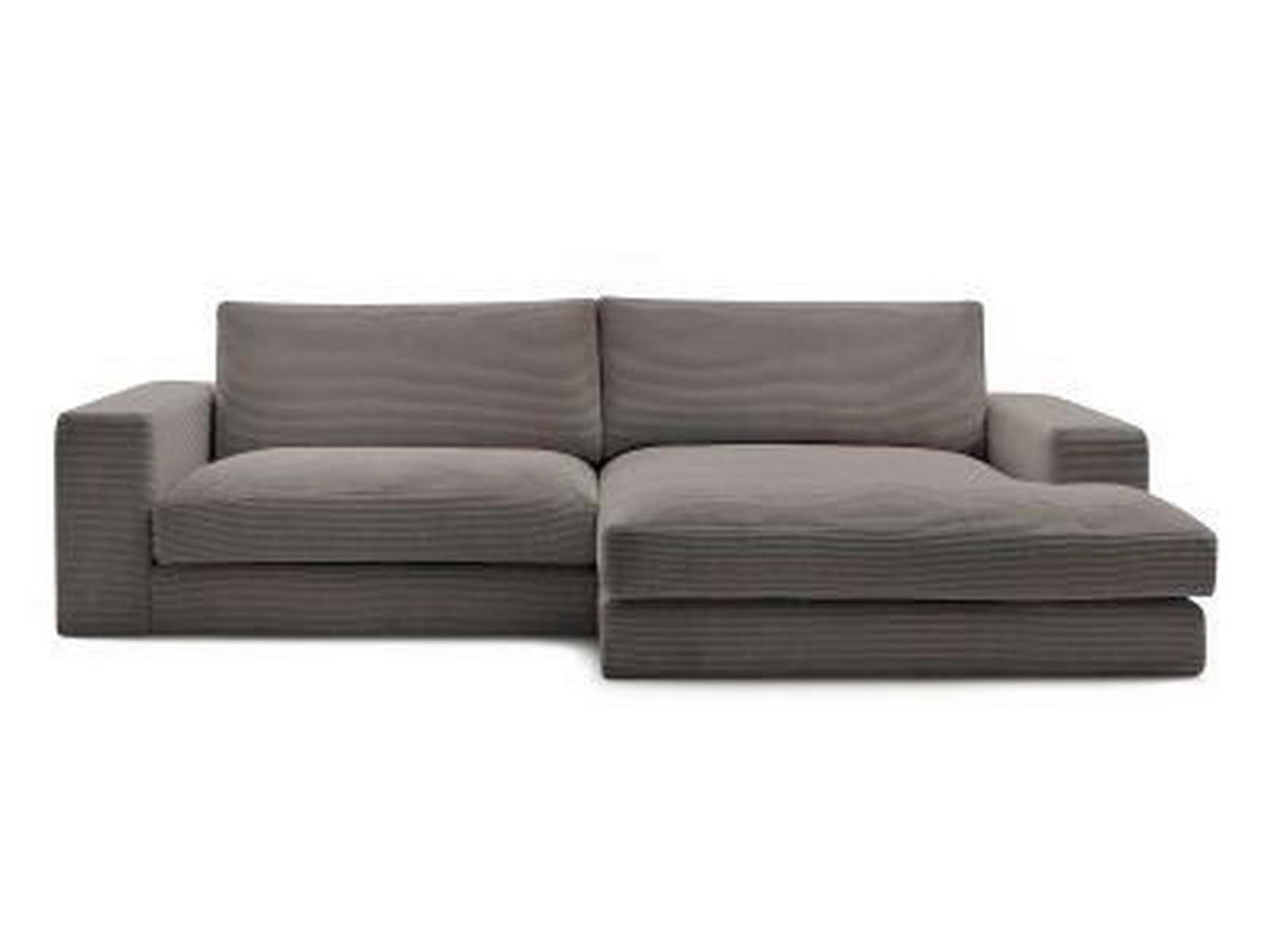 ECKSOFA  LEONARD Taupe Cord  - Taupe/Schwarz, MODERN, Kunststoff/Textil (274/159cm)