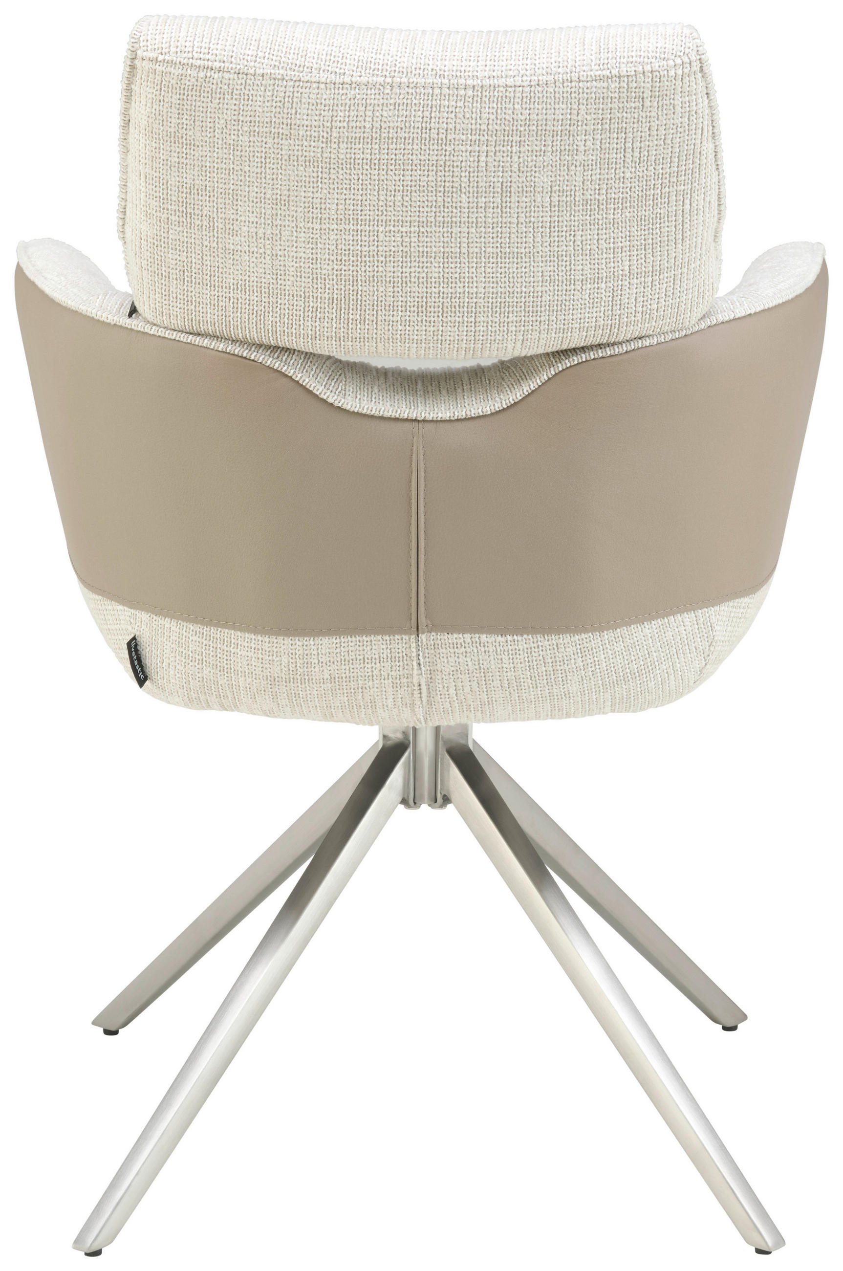 ARMLEHNSTUHL  in Edelstahl Webstoff, Mikrofaser  - Taupe/Edelstahlfarben, KONVENTIONELL, Textil/Metall (59,5/90,5/64,5cm) - Livetastic