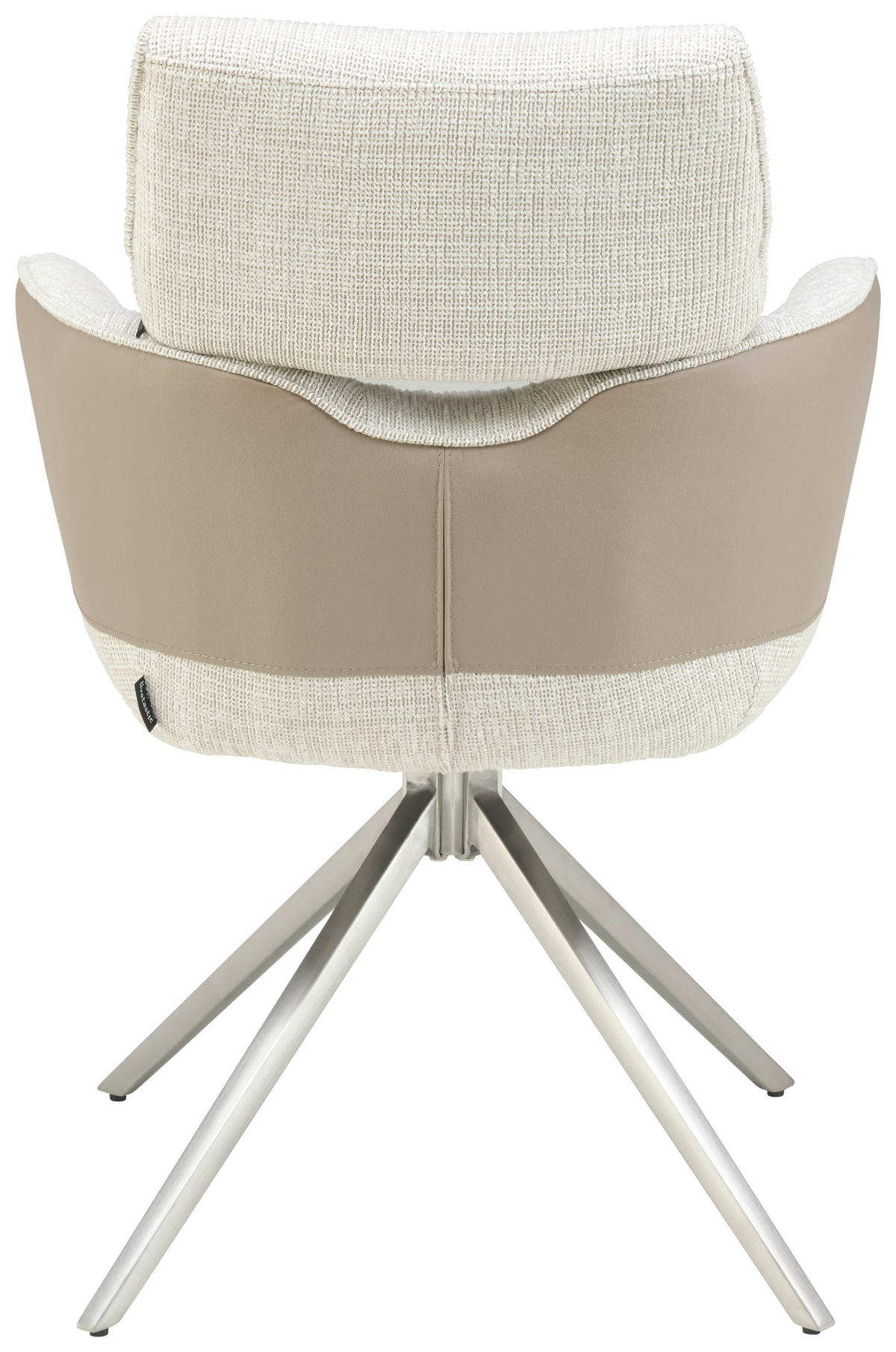 ARMLEHNSTUHL  in Edelstahl Webstoff, Mikrofaser  - Taupe/Edelstahlfarben, KONVENTIONELL, Textil/Metall (59,5/90,5/64,5cm) - Livetastic
