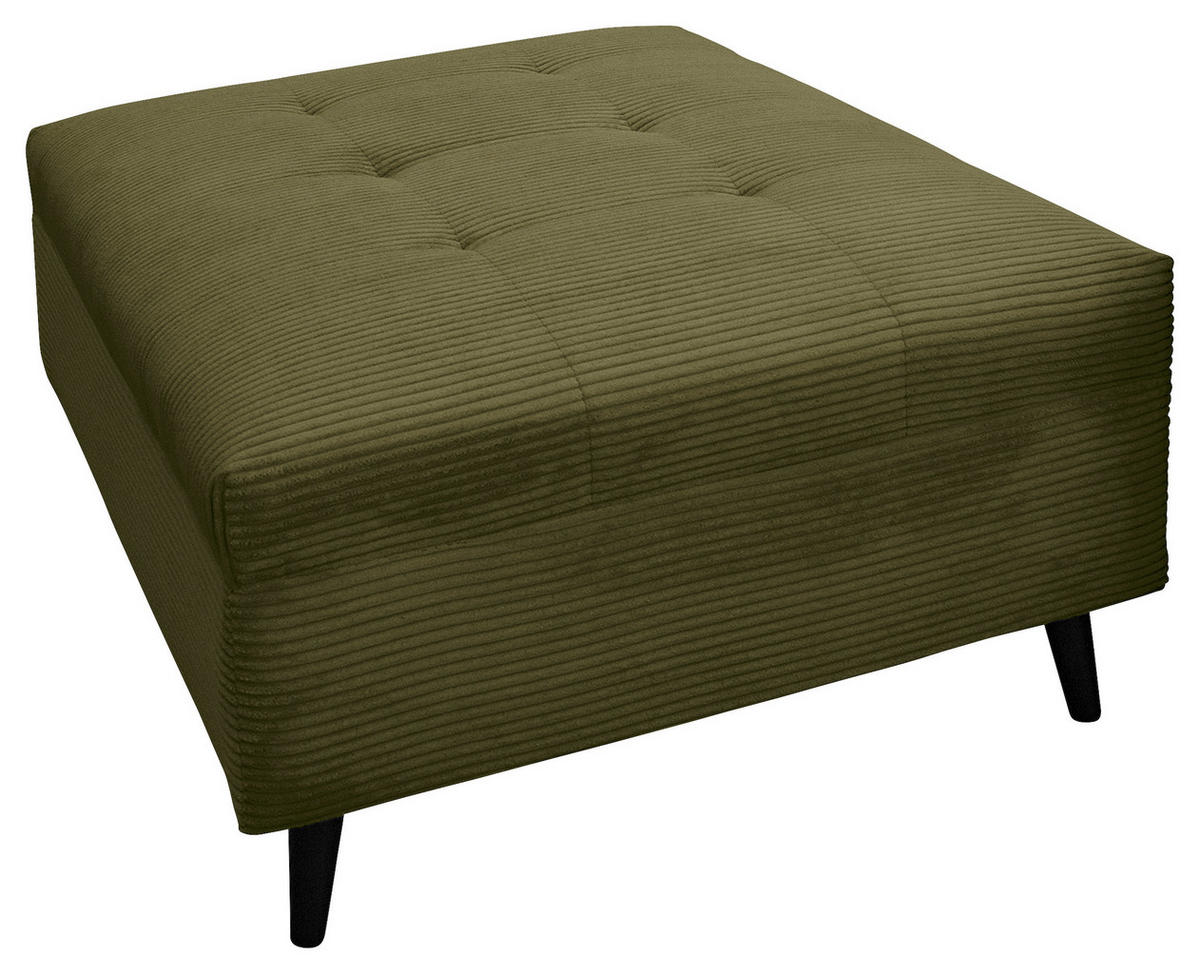 Ecksofa inkl. Hocker tekstil  maslinasto zelena   - maslinasto zelena/crna, Design, tekstil/drvo (247/174cm) - MID.YOU