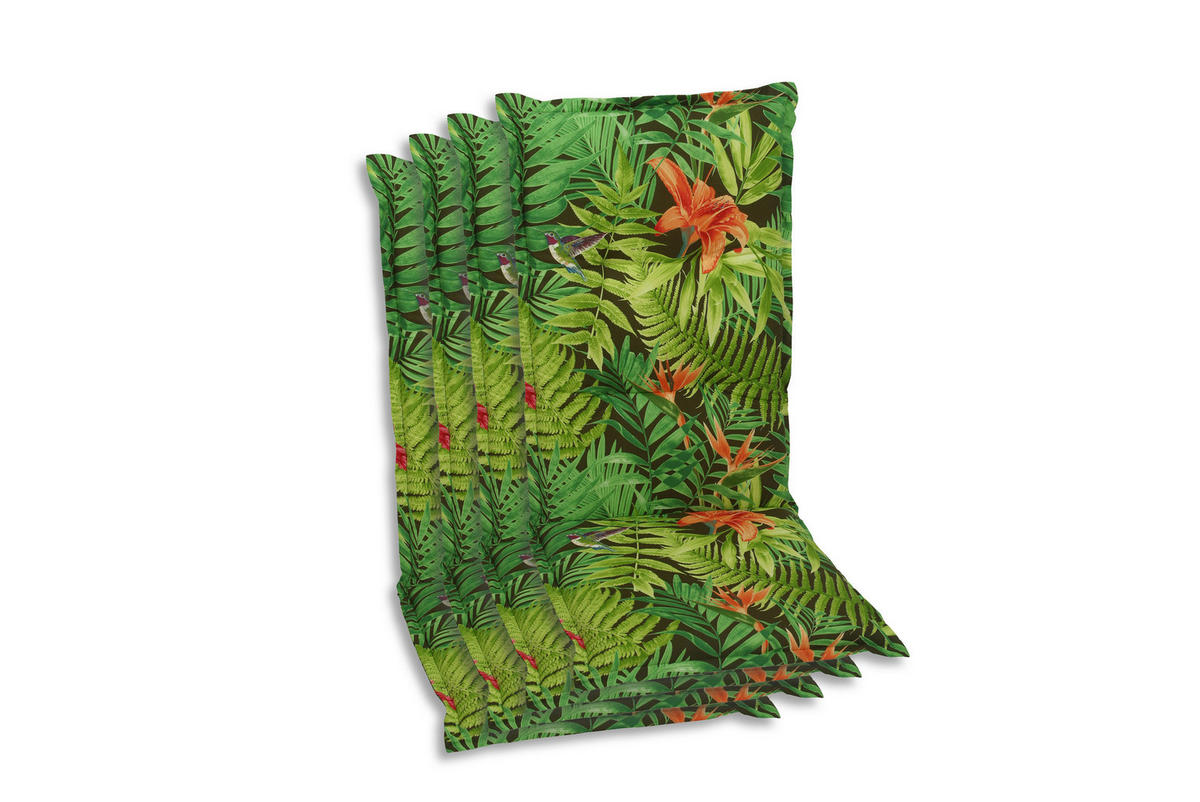 SESSELAUFLAGENSET Blätter  - Dunkelgrün/Hellgrün, Basics, Textil (50/7/120cm)