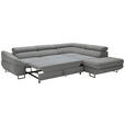 ECKSOFA in Webstoff Grau  - Schwarz/Grau, Design, Textil/Metall (280/235cm) - Hom`in