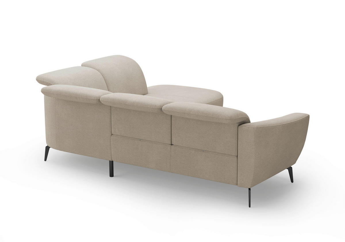 ECKSOFA in Mikrofaser Beige  - Beige/Schwarz, Konventionell, Textil/Metall (300/267cm) - Sit & More