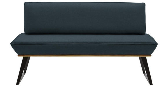 SITZBANK 140/87/64 cm in Schwarz, Eichefarben, Petrol - Eichefarben/Petrol, Design, Holz/Textil (140/87/64cm) - Voleo