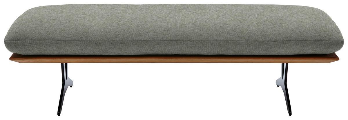 HOCKERBANK in Holz, Textil Greige  - Greige/Schwarz, Design, Holz/Textil (150/43/60cm) - Dieter Knoll