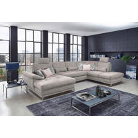 WOHNLANDSCHAFT in Flachgewebe Silberfarben  - Silberfarben, Konventionell, Textil/Metall (176/363/223cm) - Sit & More