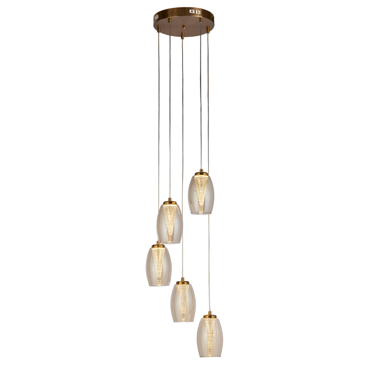 VISEČA NIHALNA LED-SVETILKA  Cyclone 5.4 W/1960 lm/3000 K/220-240 V/ - barve šampanjca, Design, kovina/umetna masa (35/150cm)