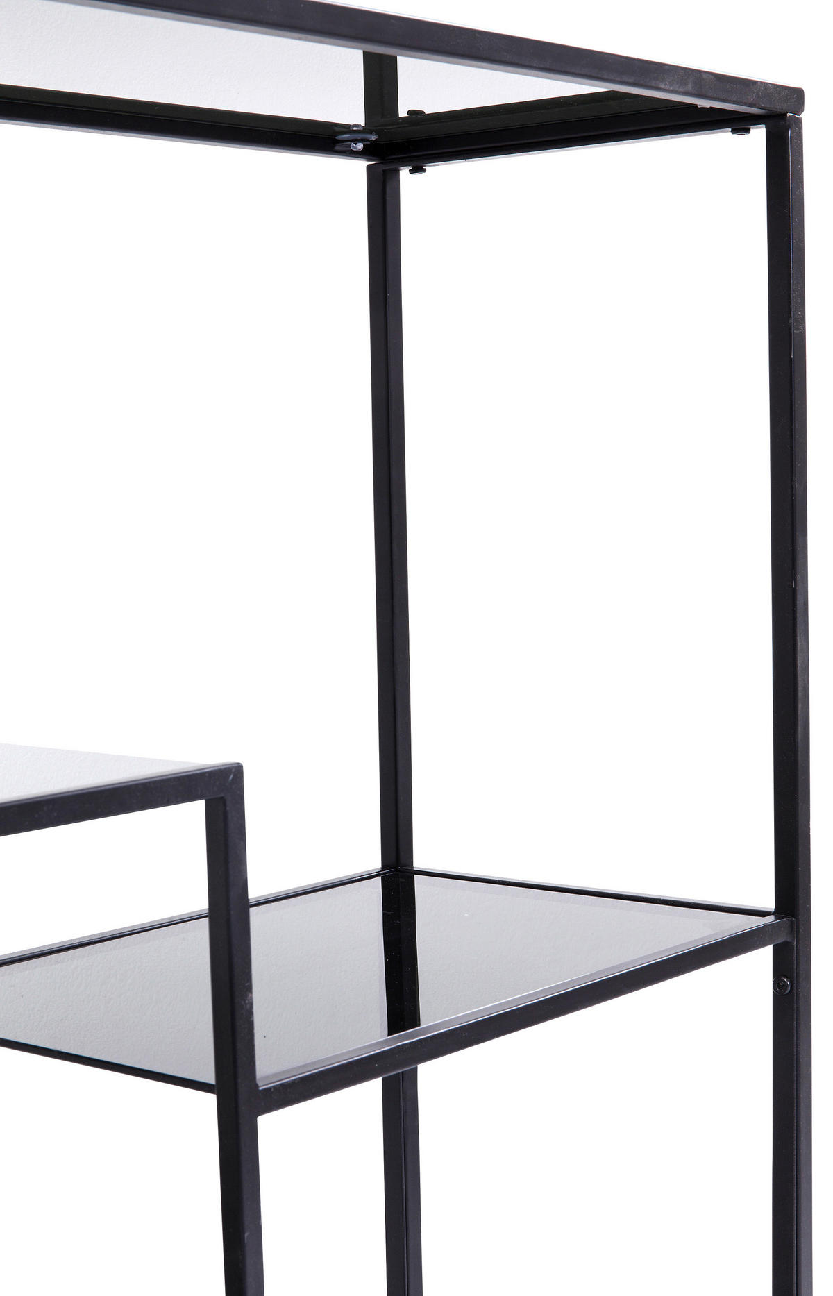 REGAL Anthrazit, Schwarz  - Anthrazit/Schwarz, Design, Glas/Metall (115/100/30cm) - Kare-Design