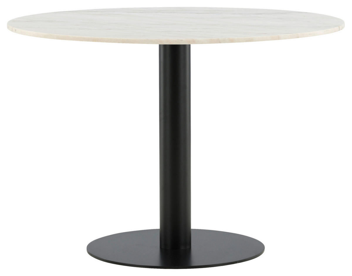 MATBORD i metall, sten 106/106/75 cm   - vit/svart, Design, metall/sten (106/106/75cm) - Livetastic