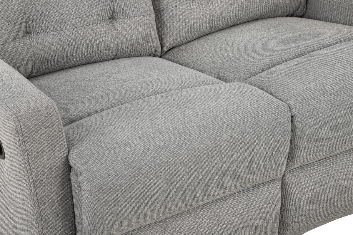 SITZGARNITUR Mikrofaser Grau  - Schwarz/Grau, Design, Textil/Metall - Livetastic