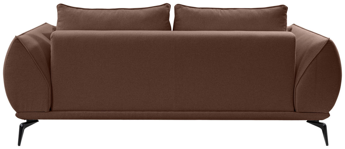 2-SITZER-SOFA in Webstoff Braun  - Schwarz/Braun, Modern, Textil/Metall (208/86/118cm) - MID.YOU