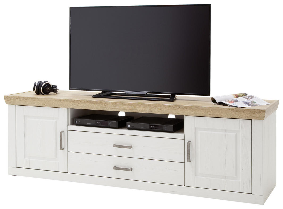 TV DIEL, farba duba, farba pínie, 198/63/52 cm - čierna/farba duba, Lifestyle, kov/kompozitné drevo (198/63/52cm) - Landscape