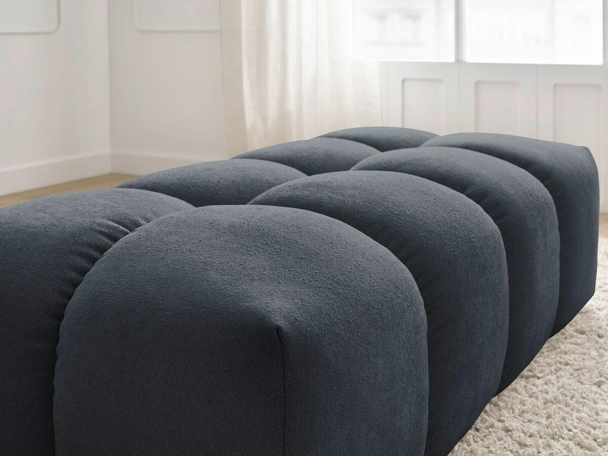 HOCKER EVEREST Struktur Dunkelblau  - Schwarz/Dunkelblau, MODERN, Kunststoff/Textil (140/70/40cm)